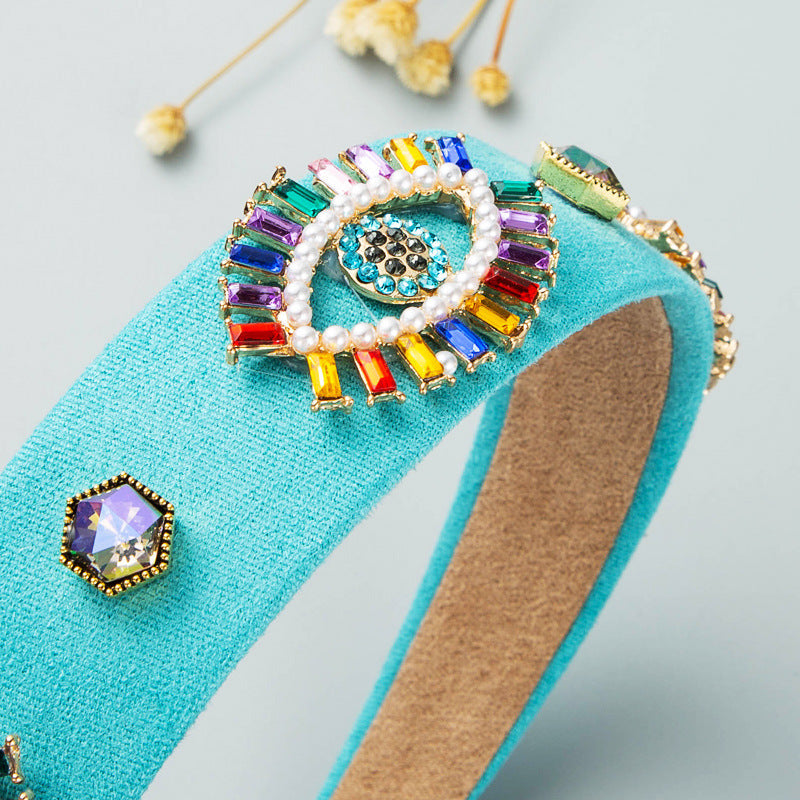 Evil Eye Rhinestone Headband L3227