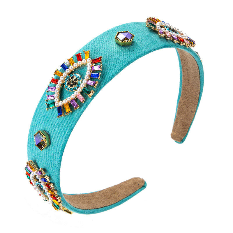Evil Eye Rhinestone Headband L3227