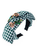 Floral Houndstooth Fabric Headband L3229