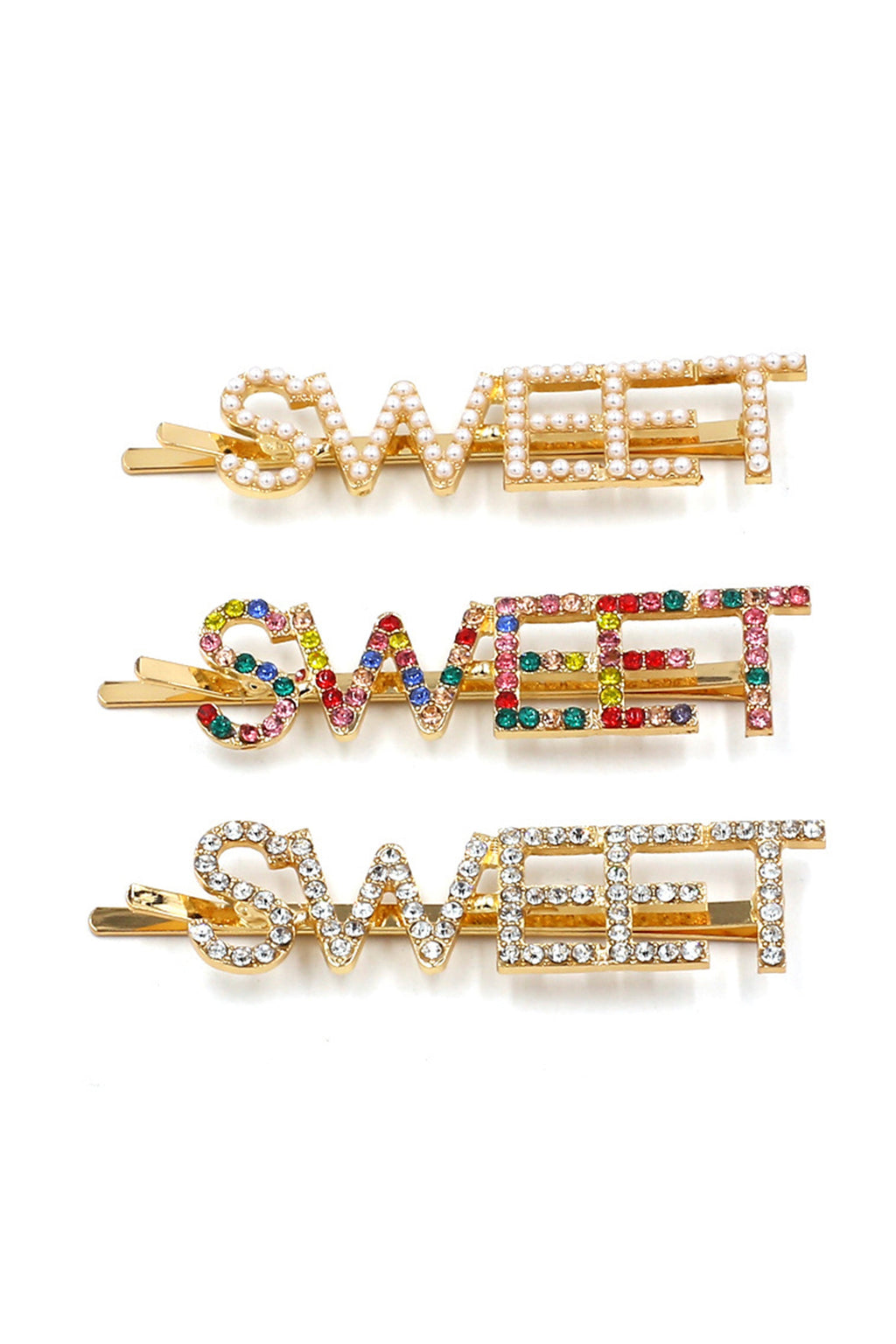 SWEET Rhinestone Hair Clip Set L3257