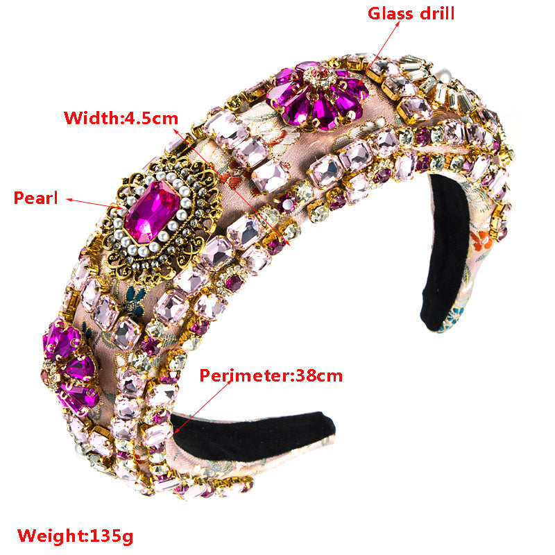 Baroque Rhinestone Sponge Headband L3285