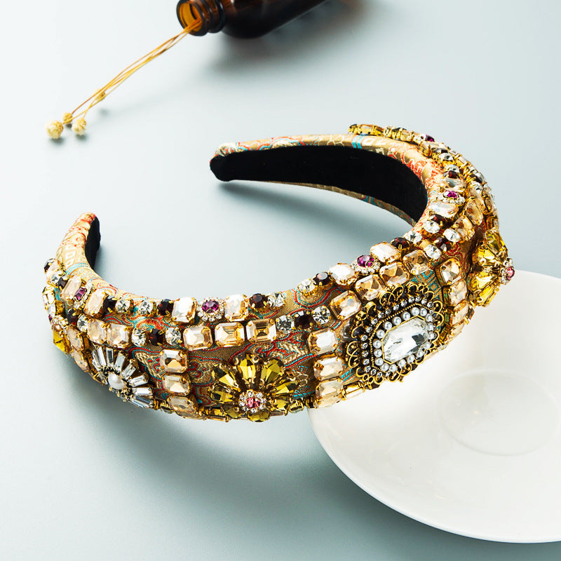 Baroque Rhinestone Sponge Headband L3285