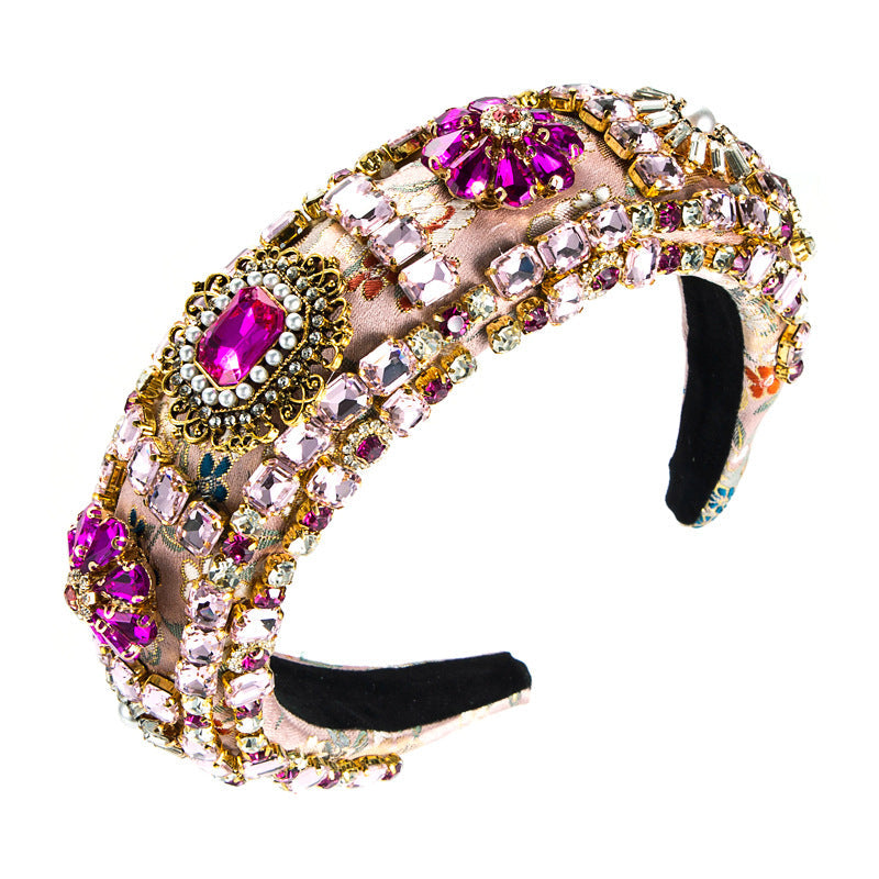 Baroque Rhinestone Sponge Headband L3285