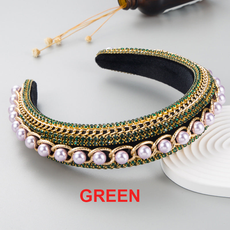 Baroque Pearl Rhinestone Headband L3288