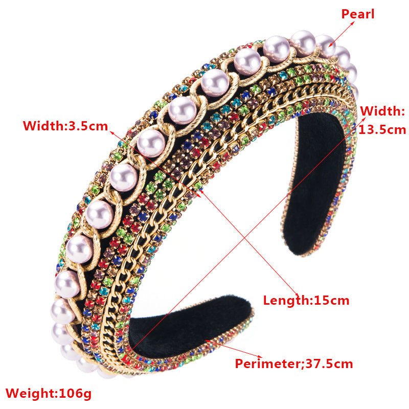 Baroque Pearl Rhinestone Headband L3288