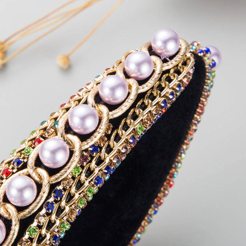 Baroque Pearl Rhinestone Headband L3288