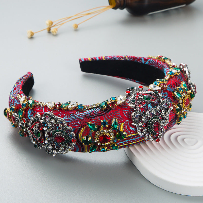 Baroque Flower Rhinestone Headband L3299