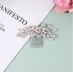 Floral Rhinestone Hair Comb Clip