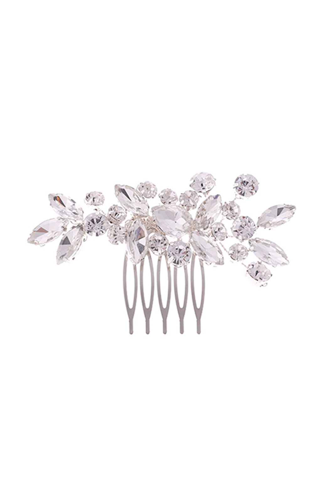 Floral Rhinestone Hair Comb Clip