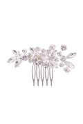 Floral Rhinestone Hair Comb Clip