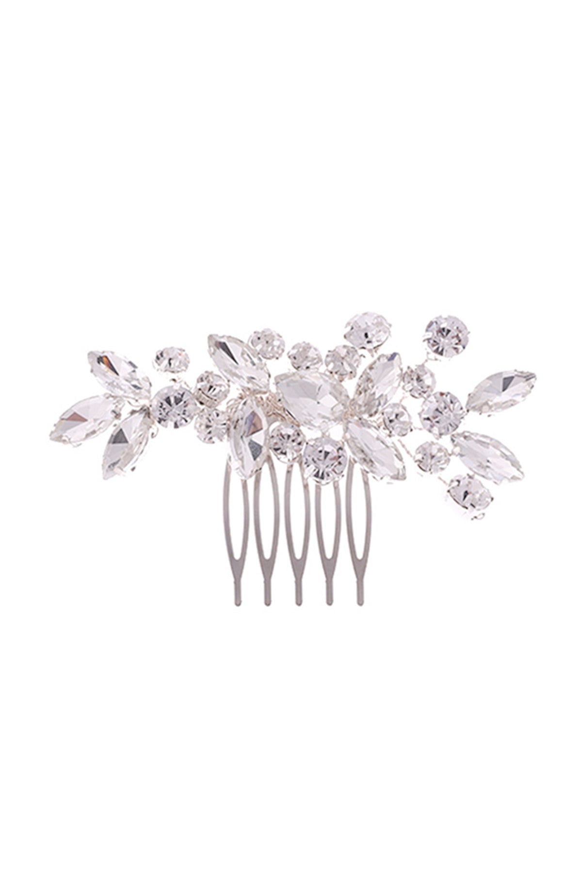 Floral Rhinestone Hair Comb Clip