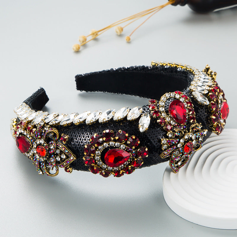 Baroque Rhinestone Sequin Headband L3363