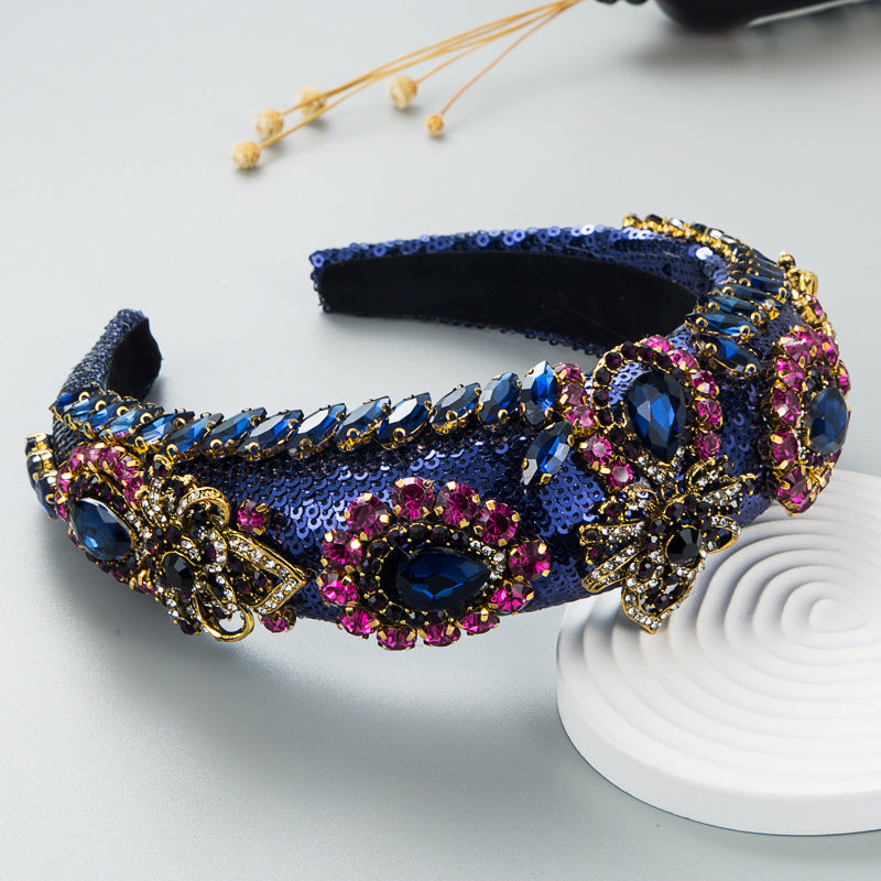 Baroque Rhinestone Sequin Headband L3363