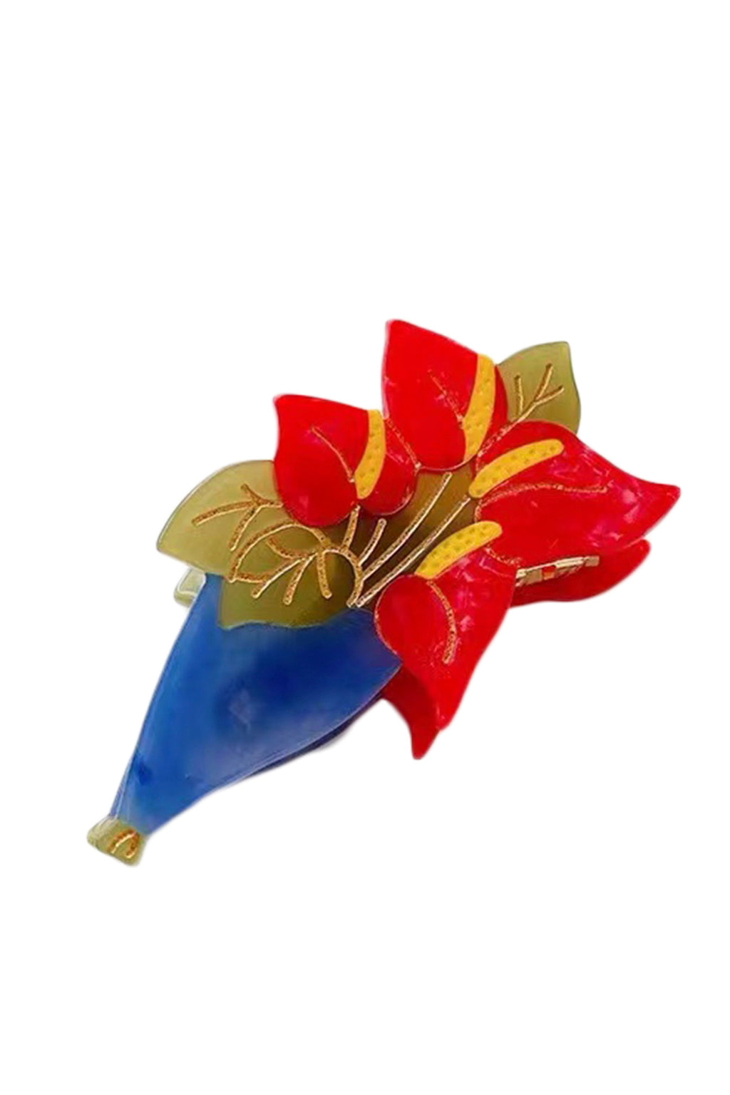 Floral Acrylic Hair Clips L3421