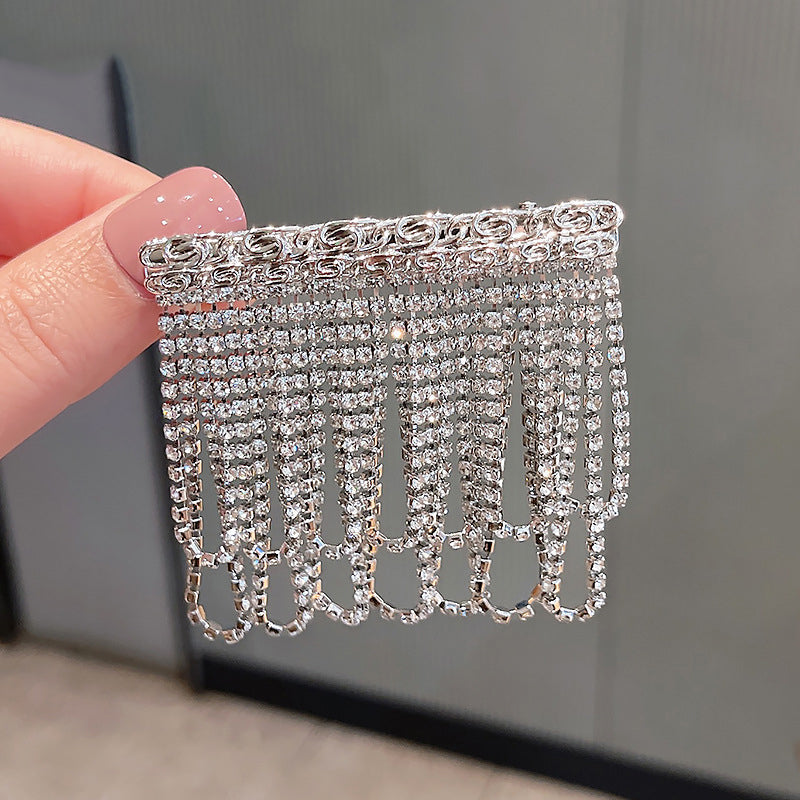 Rhinestone Tassel Hair Clip L3443