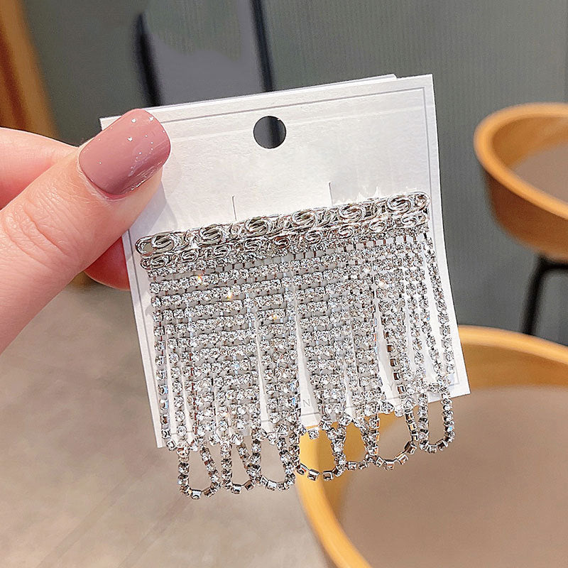 Rhinestone Tassel Hair Clip L3443