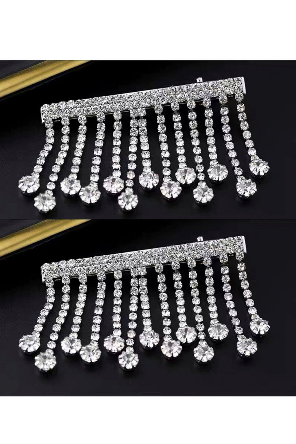Tassel Rhinestone Hair Clip Set L3445