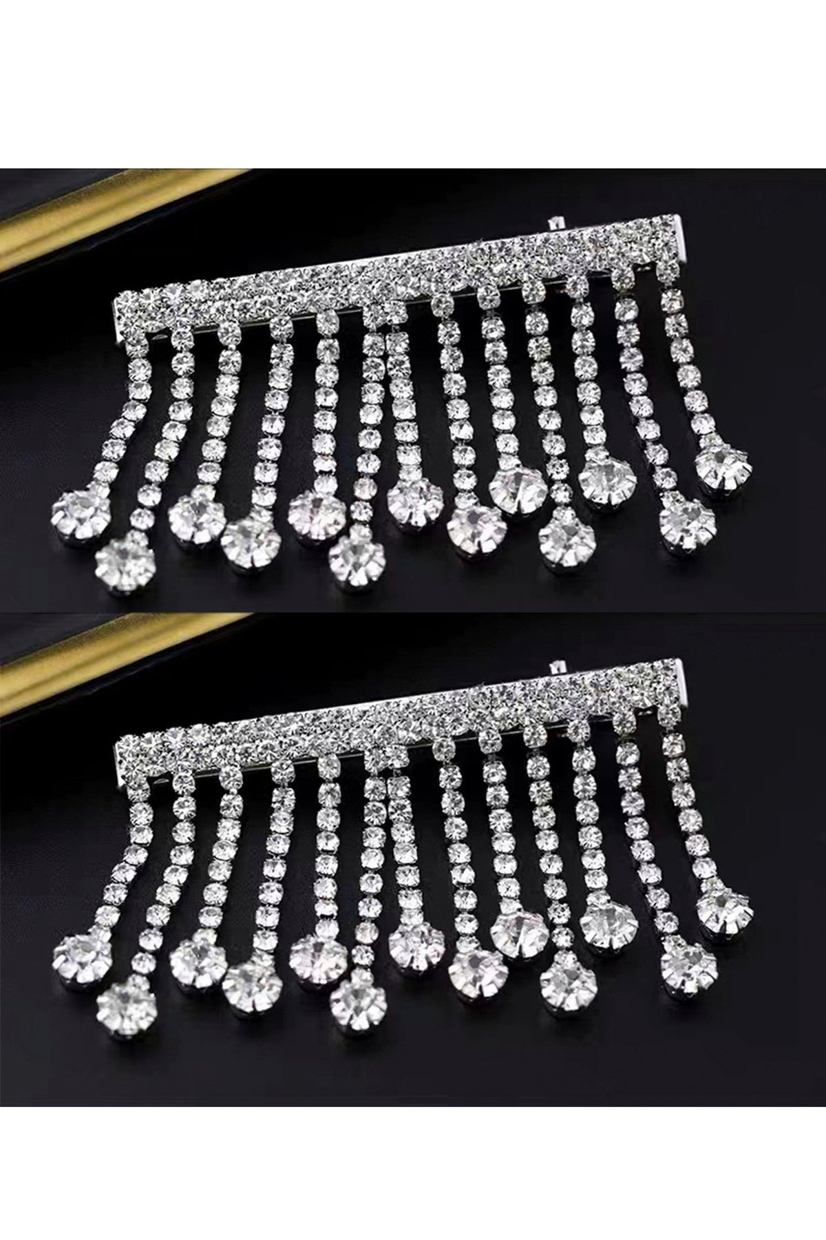 Tassel Rhinestone Hair Clip Set L3445