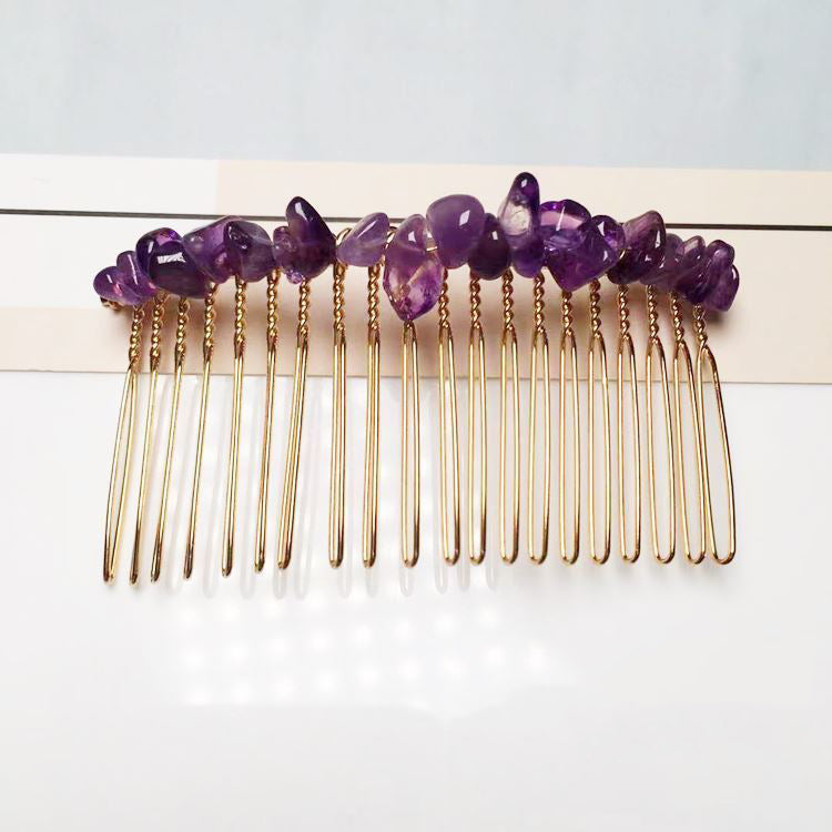 Irregular Natural Stone Hair Comb L3446