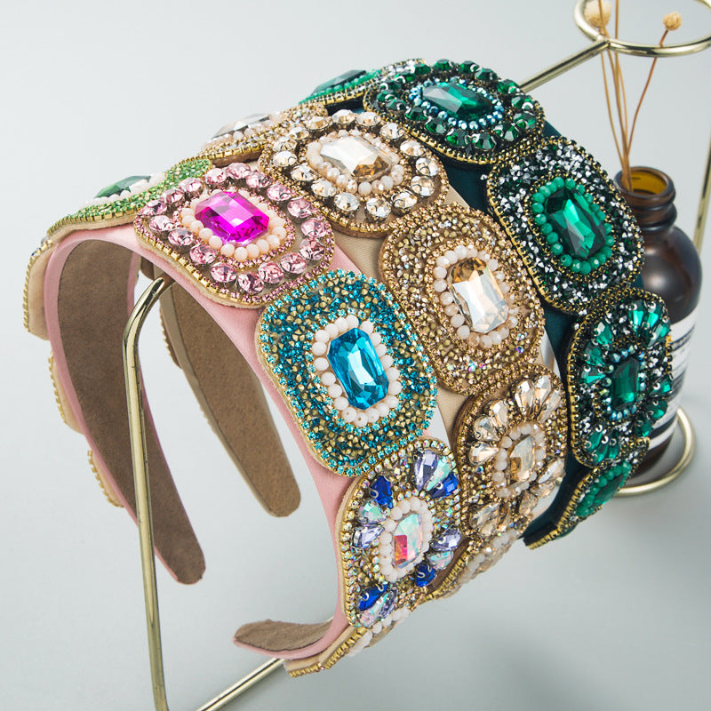 Baroque Suqare Rhinestone Headband L3478