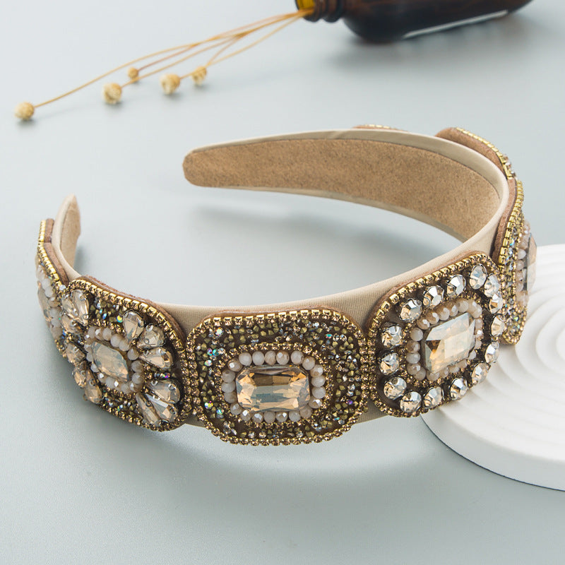 Baroque Suqare Rhinestone Headband L3478