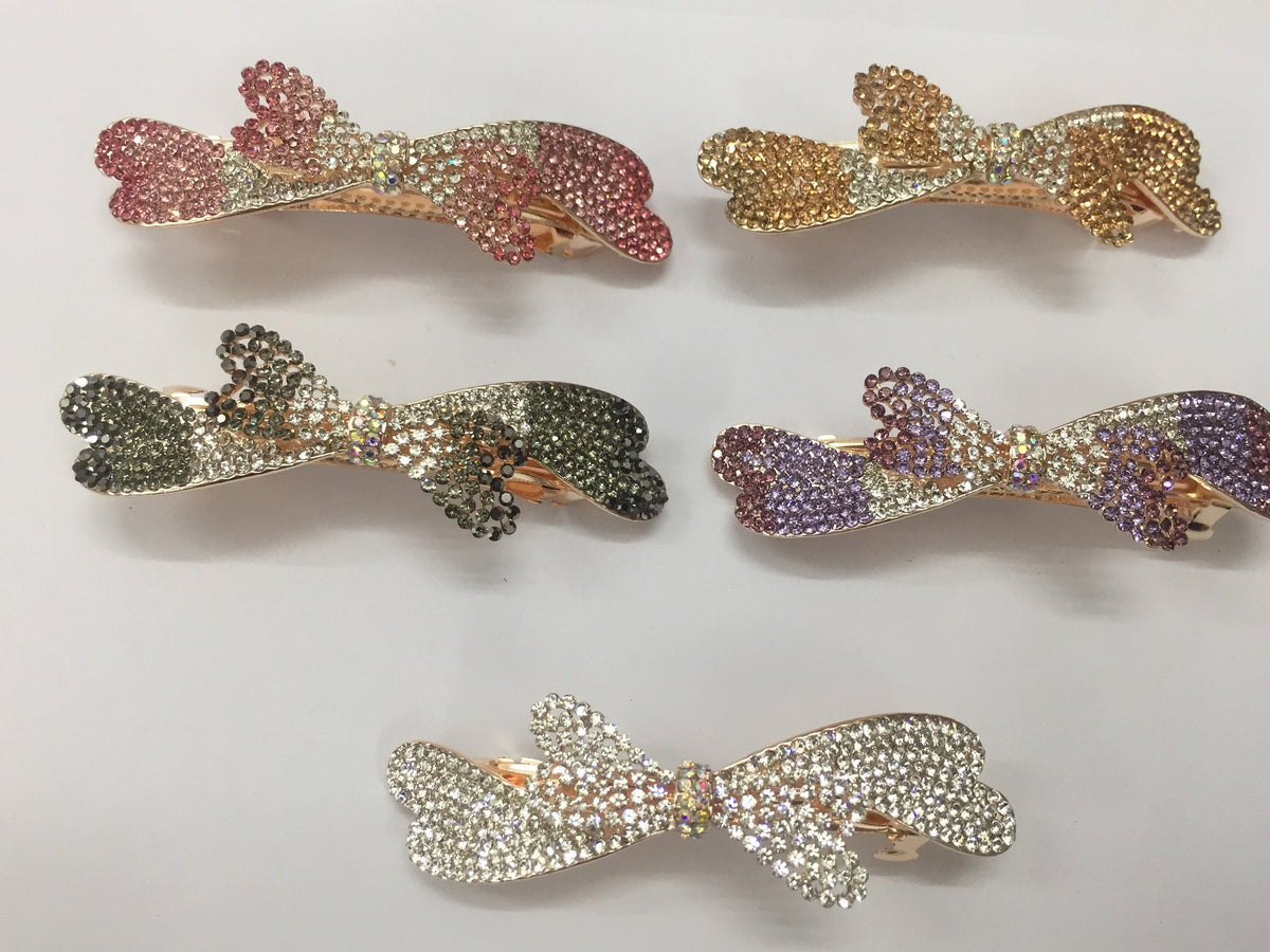Bow Rhinestone Hair Clip L3496