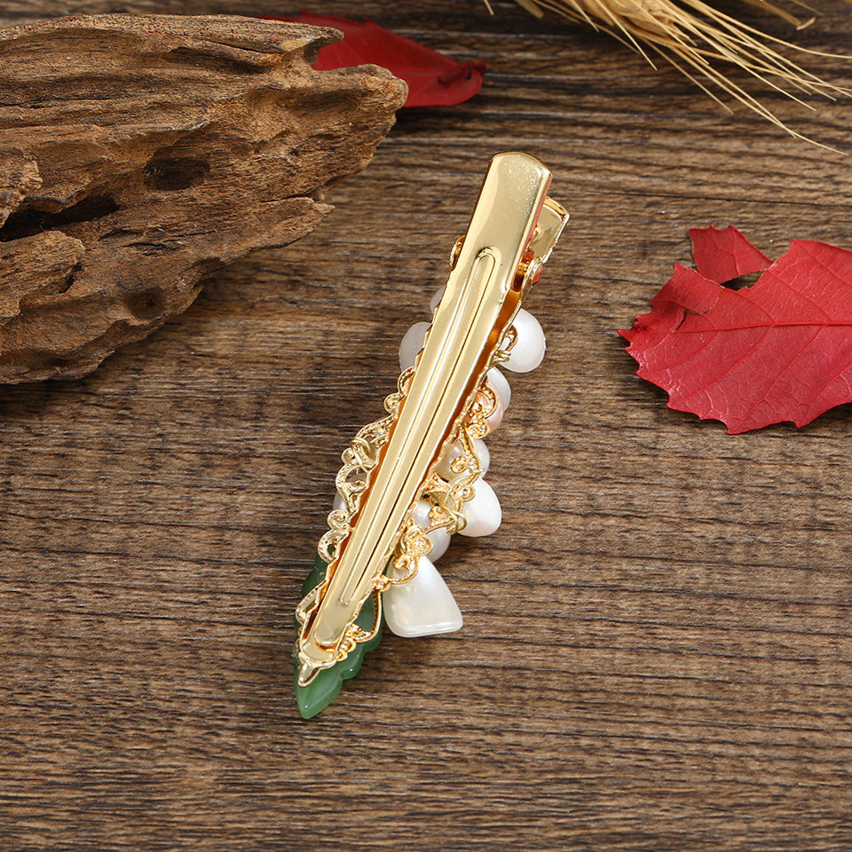 Floral Agate Hair Clip L3576