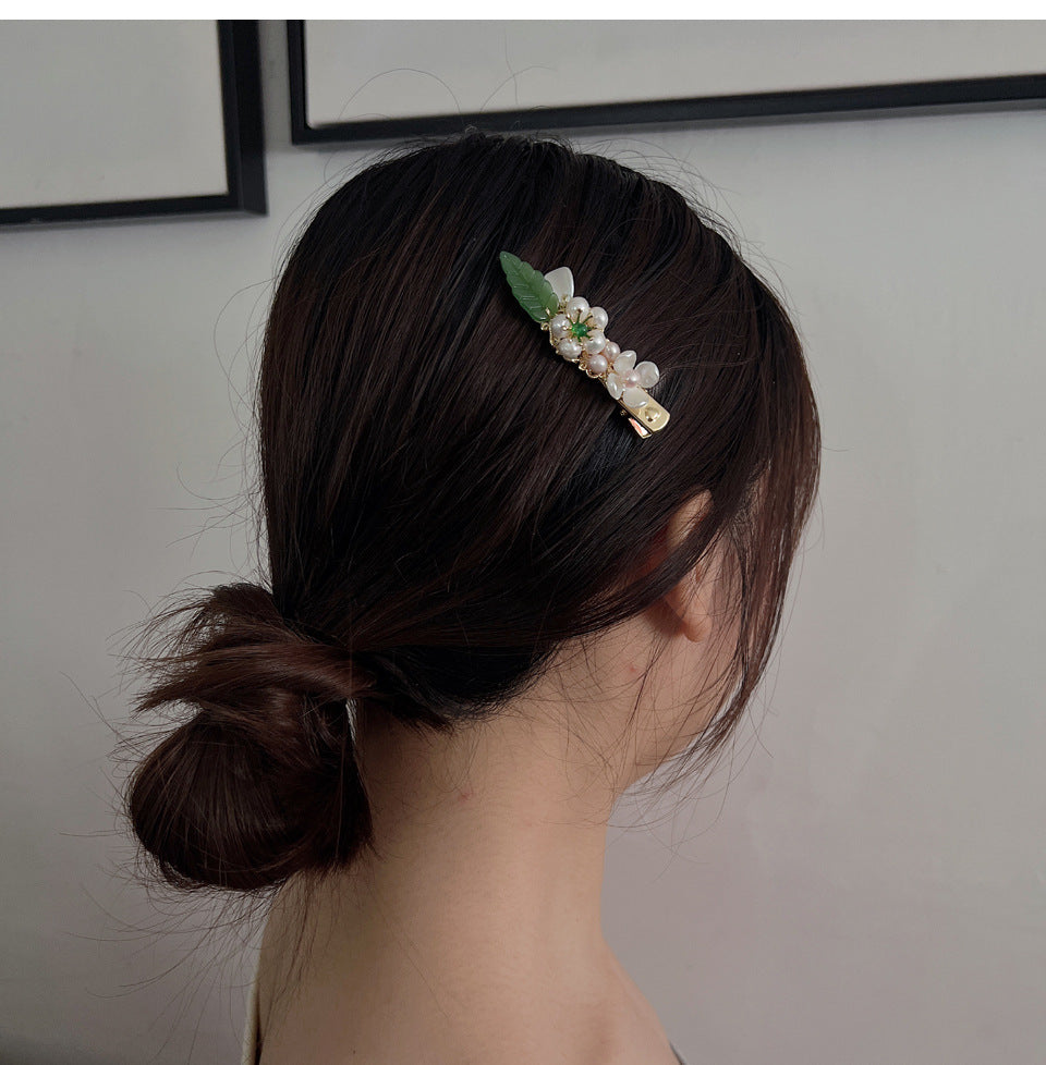 Floral Agate Hair Clip L3576