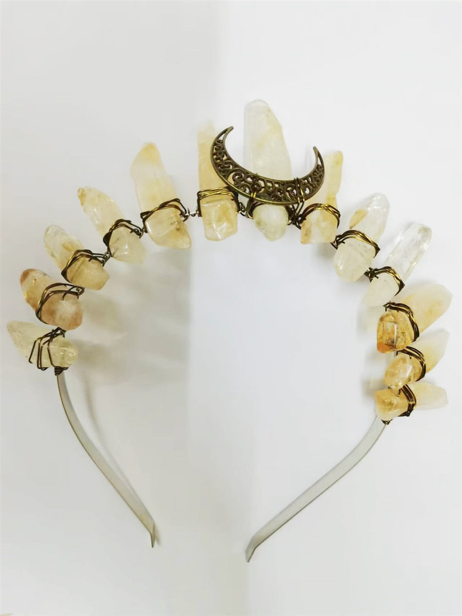 Yellow Quartz Moon Headband L3590