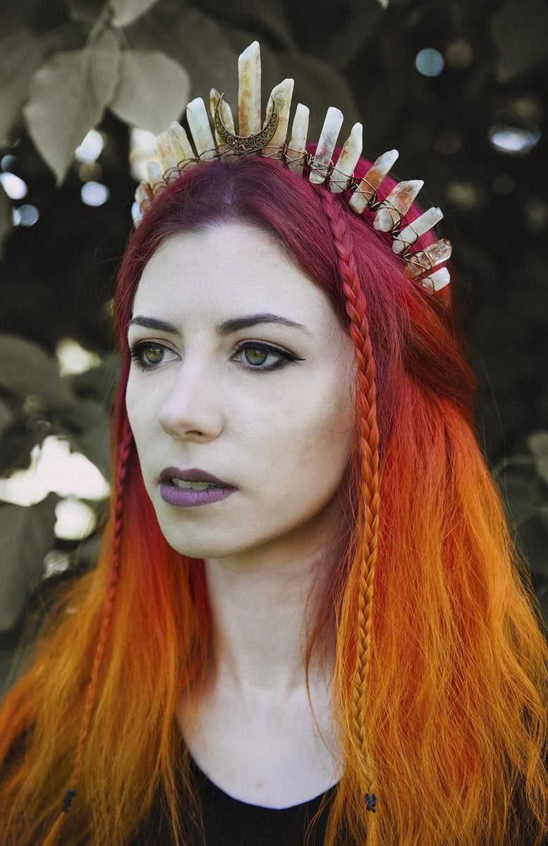 Yellow Quartz Moon Headband L3590