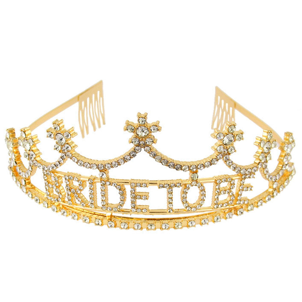 Bride To Be Rhinestone Crown Headband L3598