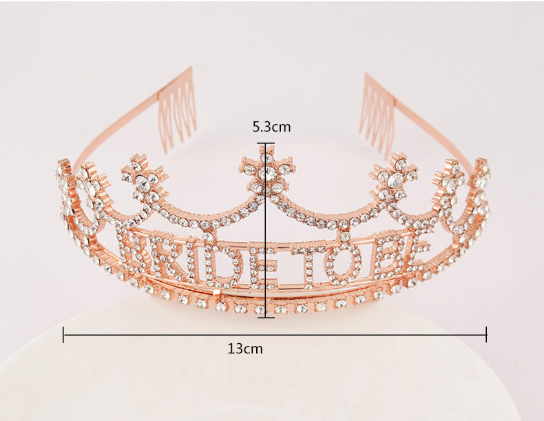 Bride To Be Rhinestone Crown Headband L3598