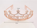 Bride To Be Rhinestone Crown Headband L3598