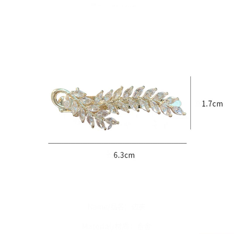 Leaf Rhinestone Hair Clip L3613