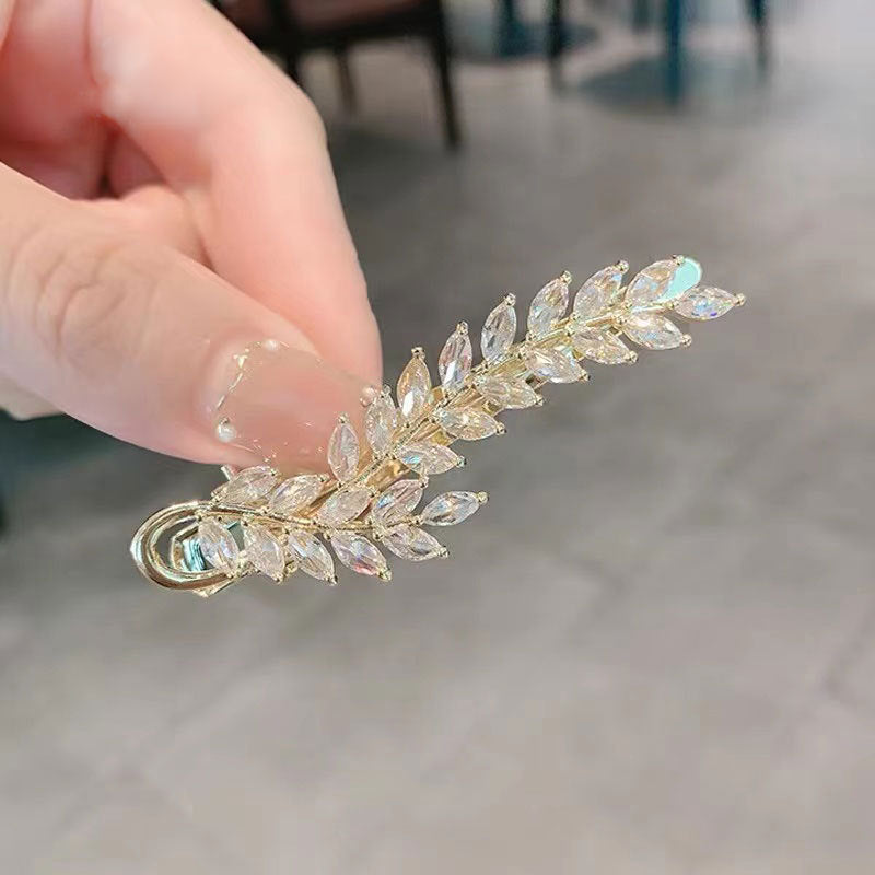 Leaf Rhinestone Hair Clip L3613
