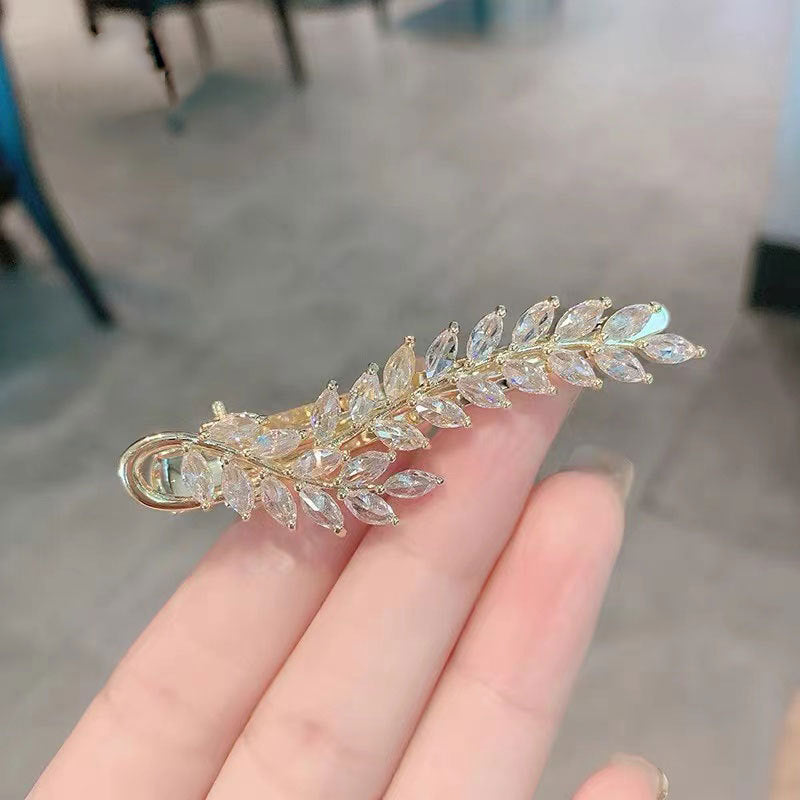 Leaf Rhinestone Hair Clip L3613