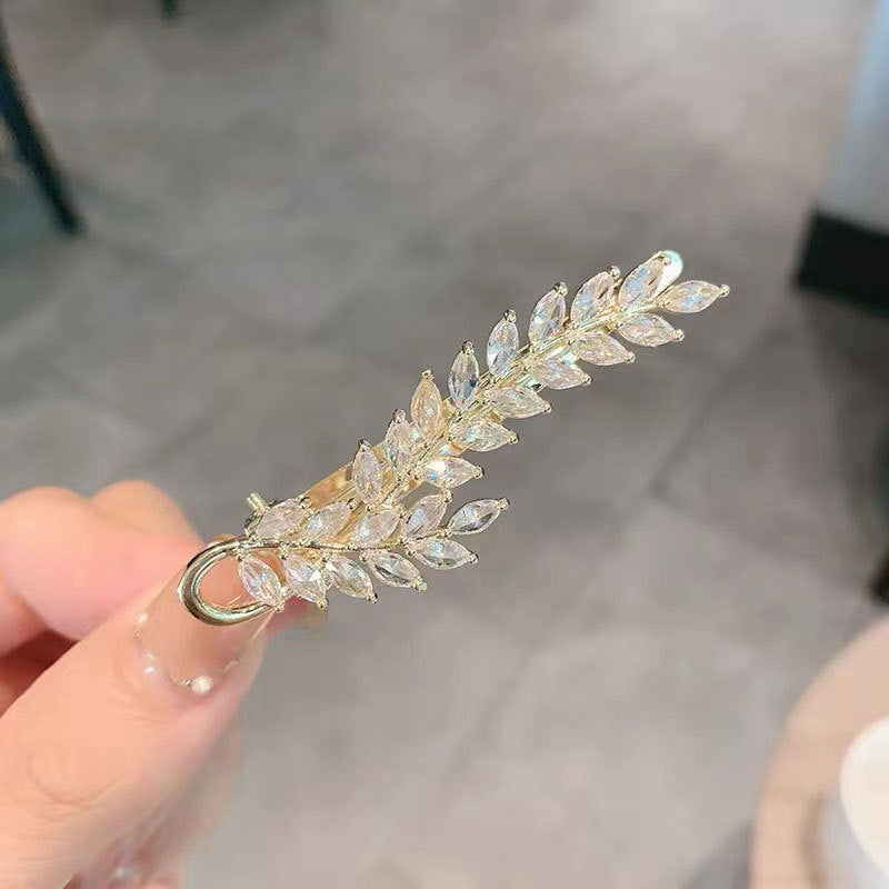 Leaf Rhinestone Hair Clip L3613
