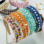 Turquoise Bead Rhinestone Headband L3648
