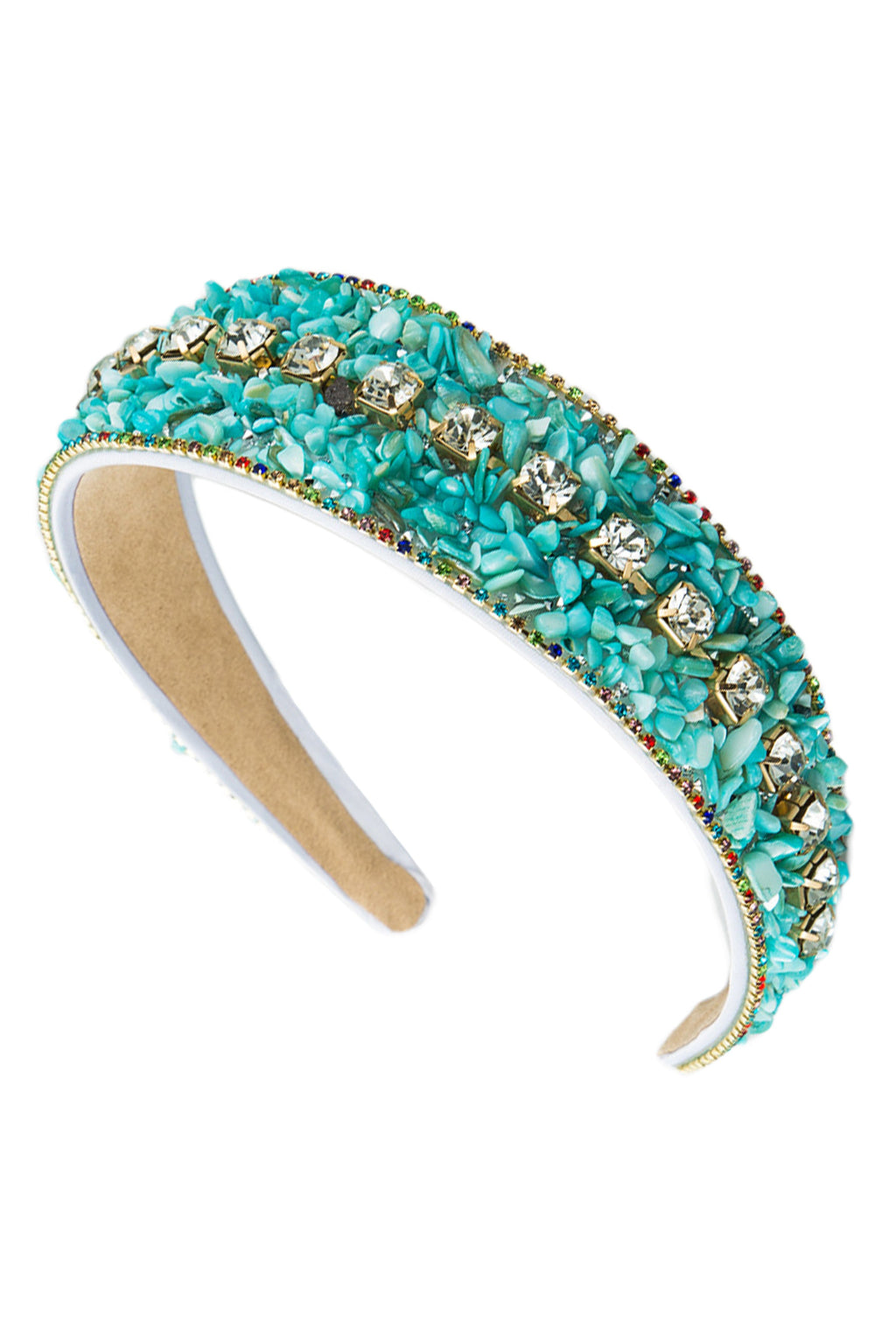 Turquoise Bead Rhinestone Headband L3648