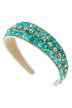Turquoise Bead Rhinestone Headband L3648