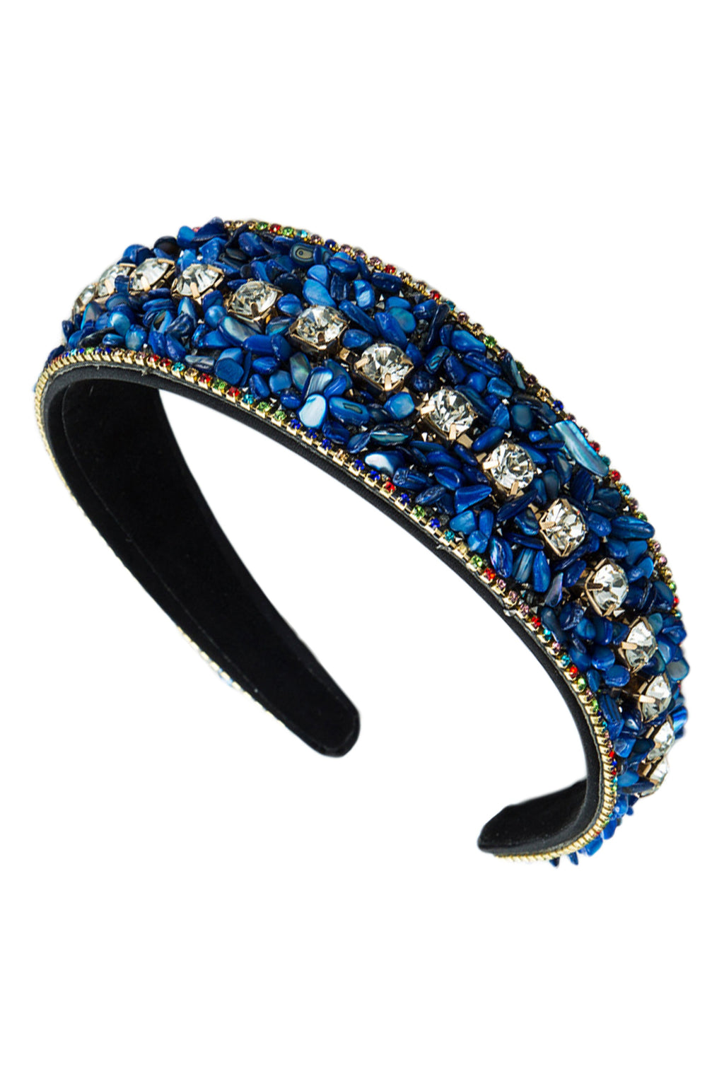 Turquoise Bead Rhinestone Headband L3648