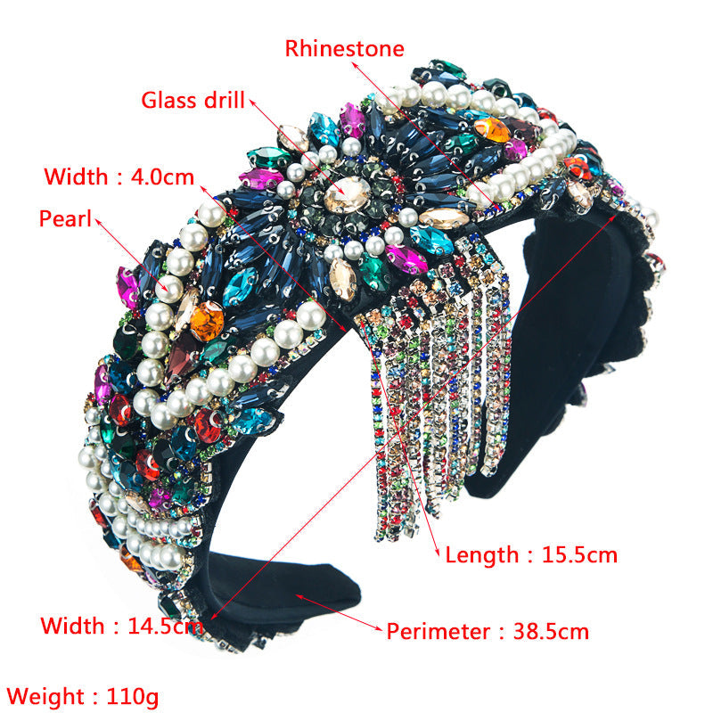 Baroque Tassel Rhinestone Headband L3654