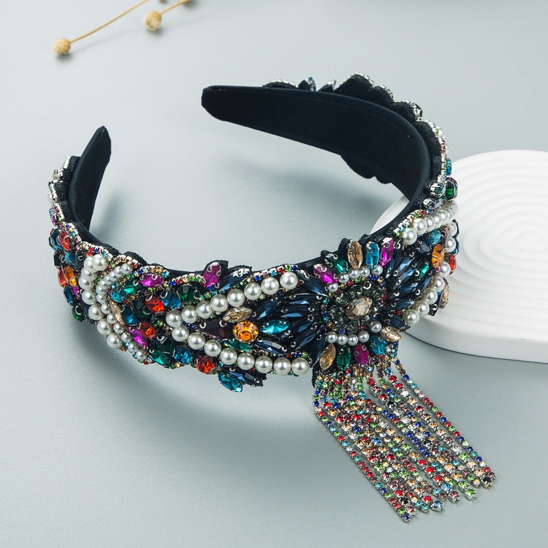 Baroque Tassel Rhinestone Headband L3654