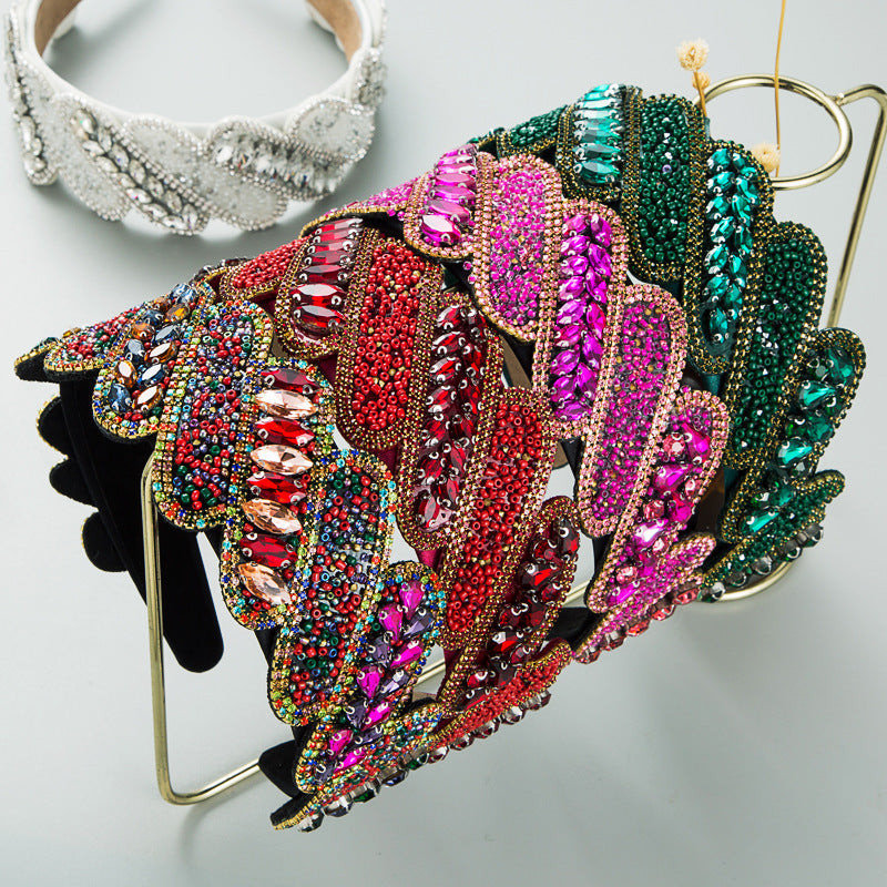 Baroque Rhinestone Seed Bead Headband L3682