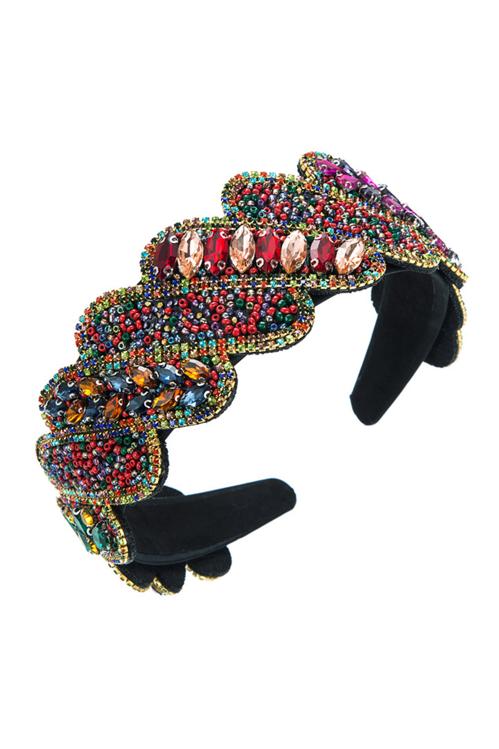 Baroque Rhinestone Seed Bead Headband L3682