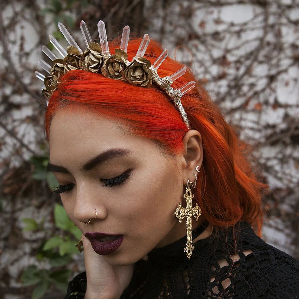 Rose Clear Quartz Headband L3801