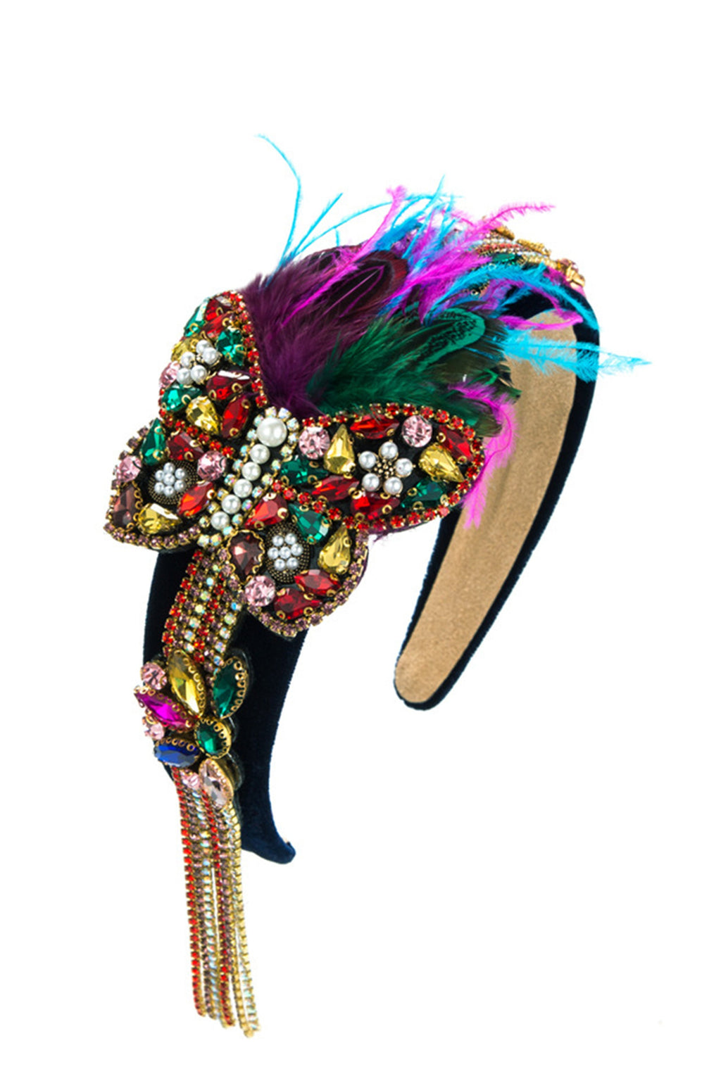 Butterfly Feather Rhinestone Headband L3815