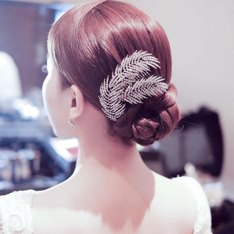 Leaf Rhinestone Hair Clip L3830