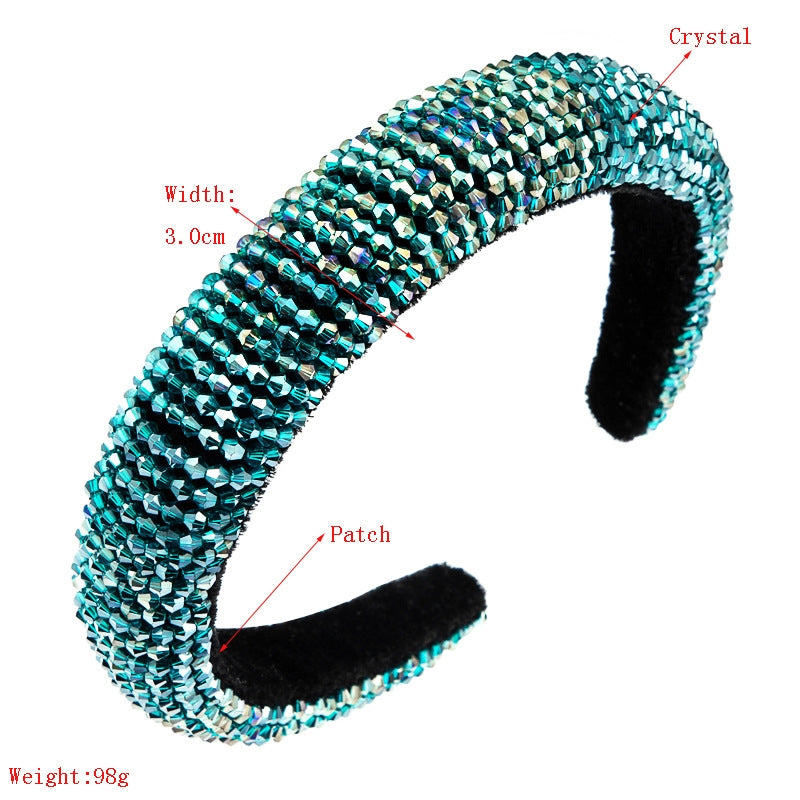 Crystal Bead Sponge Headband L3882