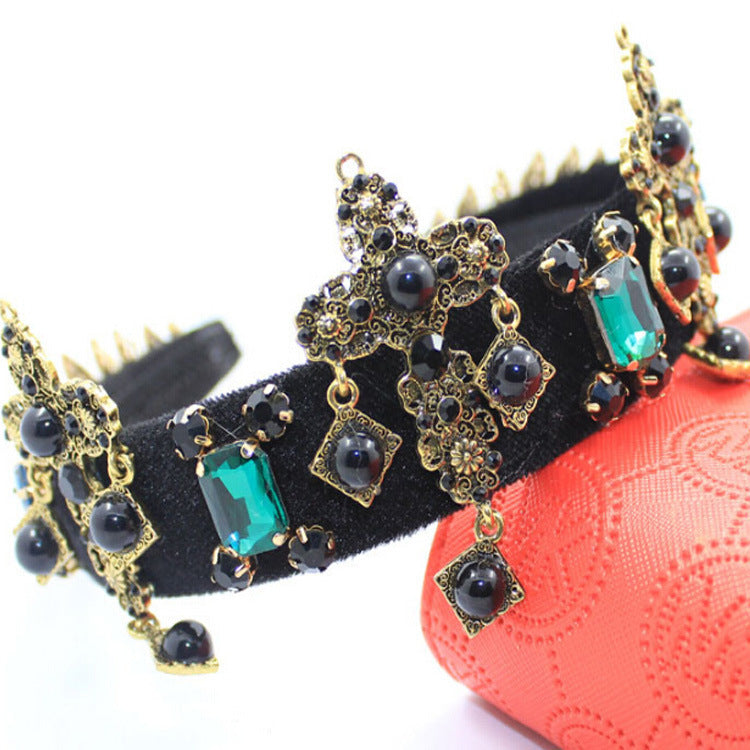 Cross Rhinestone Fabric Headband L3893